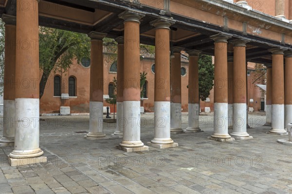Arcade at Campo della Confraternita, Venice, Veneto, Italy