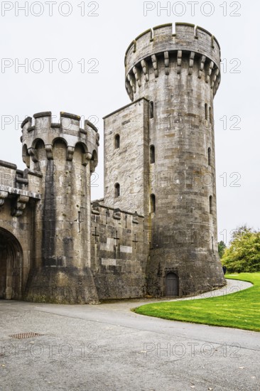 Autumn colors over Penrhyn Castle and Garden, Llandygai, Bangor, Gwynedd, North Wales, UK