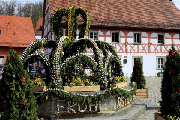 Osterbrunnen in Heiligenstadt, Franconian Switzerland, Bamberg district, Upper Franconia, Bavaria, Germany