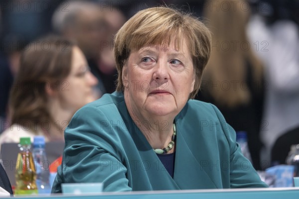 38th Federal Party Congress of the CDU of Germany in Stuttgart. Portrait of Angela Merkel. Stuttgart, Baden-Württemberg, Germany