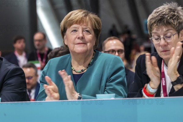 38th Federal Party Congress of the CDU of Germany in Stuttgart. Angela Merkel, Annegret Kramp-Karrenbauer. Stuttgart, Baden-Württemberg, Germany