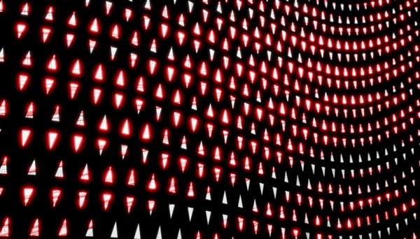 A dynamic 3D render featuring a wave pattern with vibrant red and white light shapes, inspired by Ethereum themes The design creates a futuristic and digital ambiance