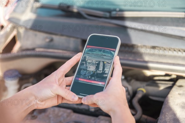 A person uses a smartphone to photograph car damage for insurance documentation The image emphasizes the role of technology in vehicle accident reporting and claims