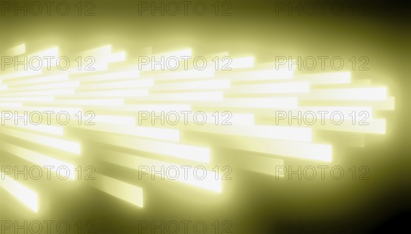Abstract rendering luminous pattern showcasing horizontal glowing yellow bars on a dark background. Perfect for technology, energy, or modern design themes. Dynamic and vivid composition