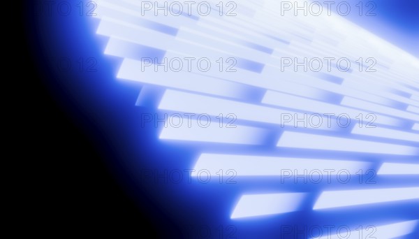 This rendering showcases a glowing blue geometric pattern with light effects. The abstract design creates a futuristic feel, ideal for digital and creative projects