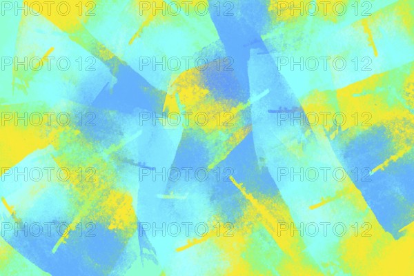 Vibrant abstract art featuring striking blue and yellow brush strokes over a roughly textured backdrop, ideal for dynamic and artistic projects