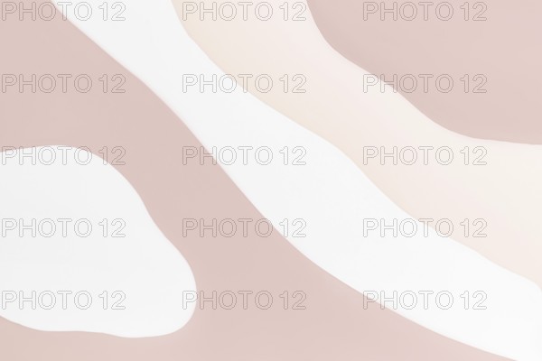 A soothing abstract background features flowing organic shapes in soft pastel shades of acrylic paint beige, cream, and white. Ideal for design projects emphasizing calmness and elegance