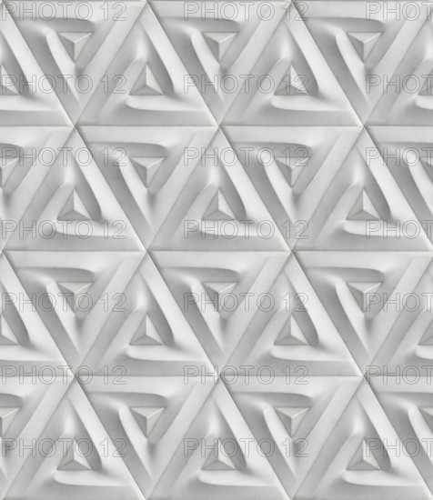 A detailed 3D geometric pattern featuring triangular elements in a seamless design. Perfect for modern wallpaper applications and abstract artistic illustrations