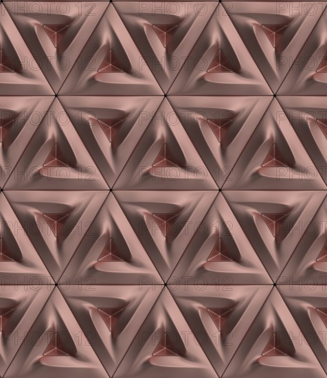 An intricate 3D geometric pattern featuring triangular shapes in neutral tones creates a modern and sophisticated wallpaper design, ideal for contemporary decor