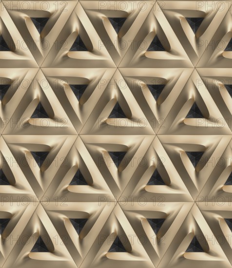 An intricate 3D geometric pattern creates a visually engaging wallpaper design. Perfect for backgrounds, it features a blend of light and shadow with dynamic shapes