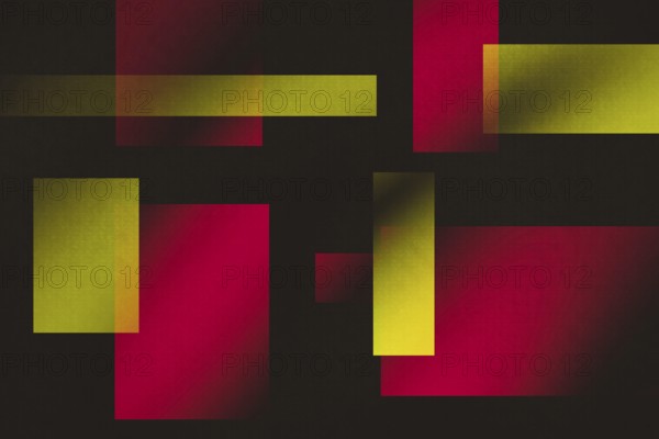 Abstract geometric background featuring a creative assembly of red and yellow rectangles, ideal for modern business presentations and designs, rendered in a smooth gradient texture