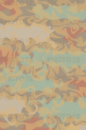 This abstract illustration features a camouflage pattern with flowing waves in earthy tones. Perfect for backgrounds, design projects, and creative inspiration