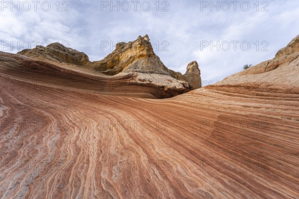 A breathtaking view of the unique and vibrant rock formations at White Pocket in Arizona, USA, showcasing swirling patterns and rich colors