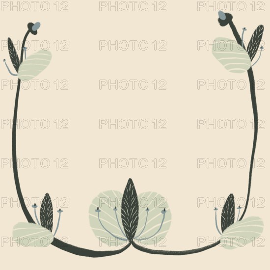 A serene and artistic illustration of stylized flowers with delicate lines in a tranquil pastel color palette