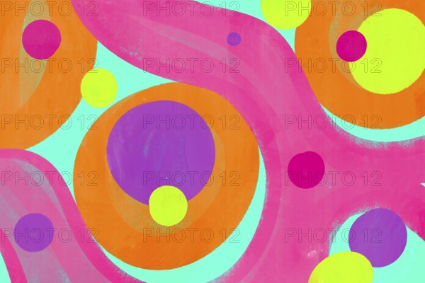 A dynamic illustration featuring vibrant, colorful geometric shapes in a captivating abstract pattern The playful use of colors and forms creates an energetic visual experience