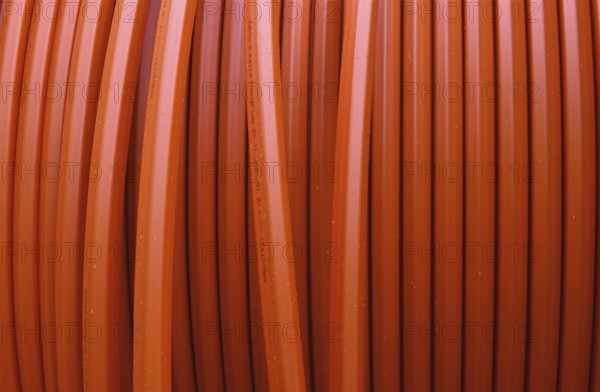 Fiberglass line, fiberglass pipe at a construction site, Schleswig-Holstein, Germany