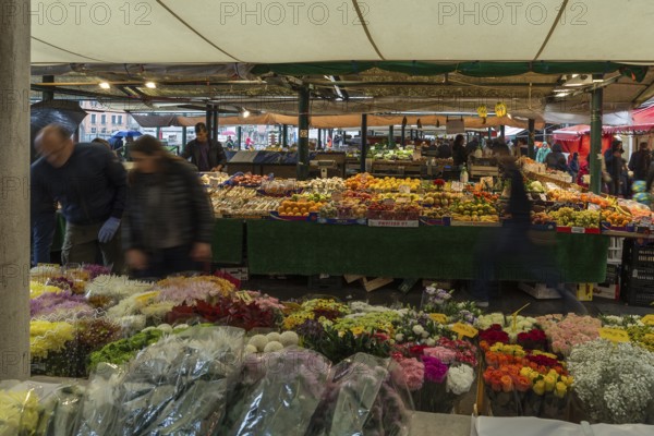 Fruit market, rialto market in the San Polo district, Venice, Veneto, Italy