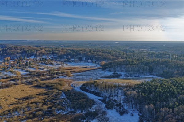 Winter landscape in the Schorfheide-Chorin UNESCO Biosphere Reserve. Chorin, Barnim, Brandenburg, Germany