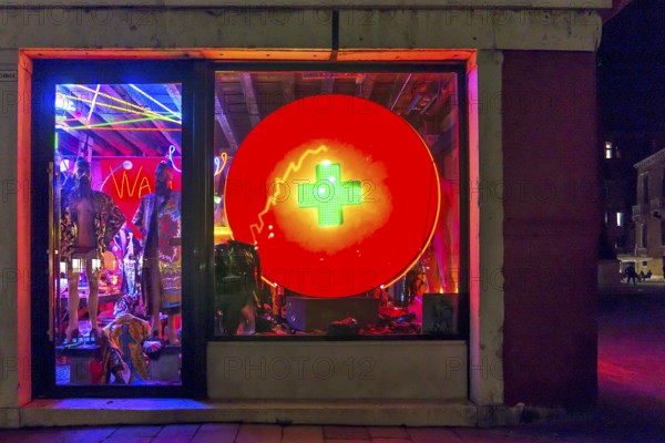 Gay men's evening shop, Venice, Veneto, Italy