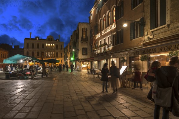 Night scene at Campo Santa Maria Formosa, Venice, Veneto, Italy