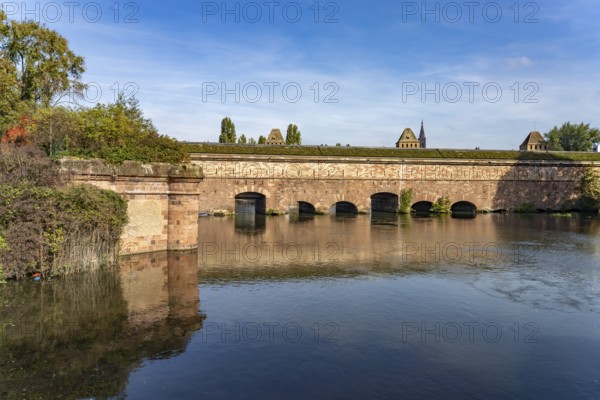 Barrage Vauban bridge and weir in Strasbourg, Alsace, France
