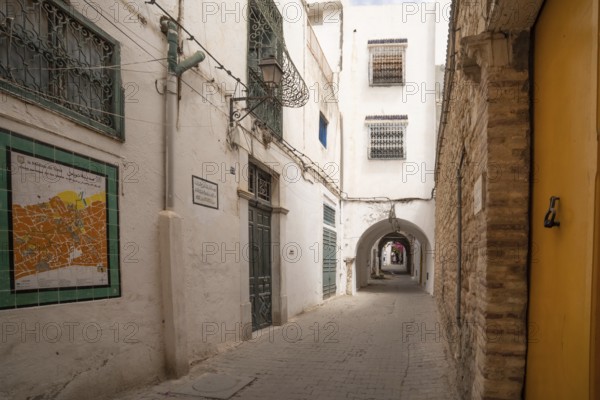 The street and childhood home of Ibn Khaldun, Arab Muslim sociologist and philosopher born in the Khalduniyyah quarter in Tunis in 1332, Tunisia