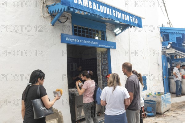 May 17th 2024. Sidi Bou Said, Tunisia. Bambalouni, traditional Tunisian doughnuts, deep fried in oil and sprinkled with sugar. especially popular in the village of Sidi Bou Said, Tunisia