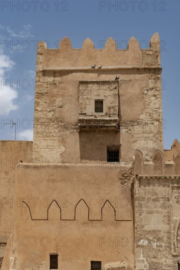 Detail of the ancient city walls of the medieval Medina of Sfax on the Mediterranean coast of Tunisia, North Africa