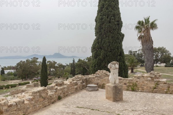 May 17th 2024. Carthage, Tunisia The ancient archaeological ruins of the Phoenician city of Carthage overlooking the Gulf of Tunis and the Mediterranean, Tunis, Tunisia
