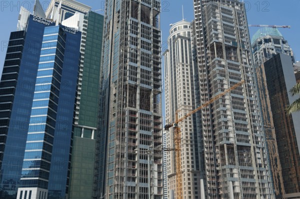 Doha, Qatar. September 22nd 2019 Modern high rise office and commercial property under construction in the financial district of Doha, capital of Qatar, GCC, Middle East