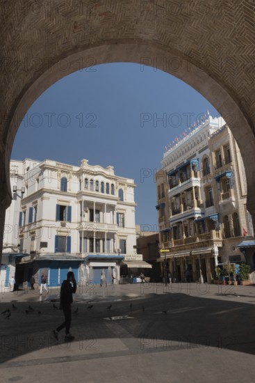 Tunis, Tunisia. 4th May 2024 Bab el Bhar a historical city gate and landmark dividing the Medina from the Modern City or Ville Nouvelle in Tunis, the capital of Tunisia
