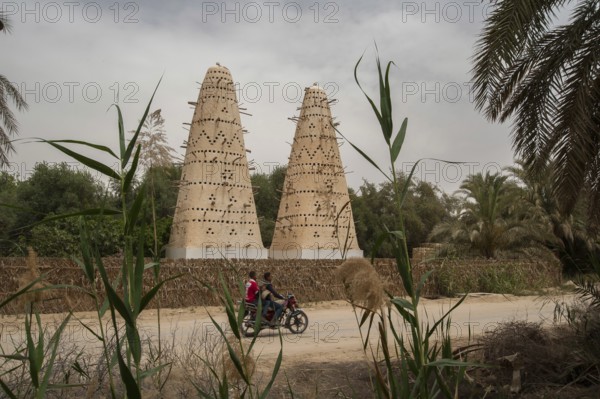 Siwa, Egypt. April 12th 2018. Pigeon Houses in the Egyptian oasis town of Siwa, Egypt