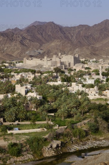 Bahla Fort, Bahla, Oman. May 26th 2014 Mountain valley view of Bhala Fort, Oman