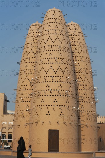 Doha, Qatar. September 20th 2019 Beautiful Pigeon Houses or Dovecotes in the Cultural Village of Katara in Doha, Qatar