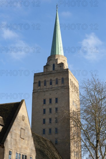 Oxford, England, UK. February 6th 2020 Modern Architecture in Oxford. The Tower of Nuffield College, New Road, Oxford University, England