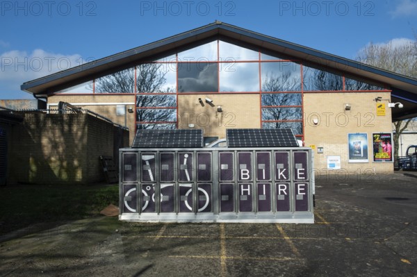Oxford, England, UK. February 6th 2020 Eco friendly Bike Hire Available at Oxford City Train Station