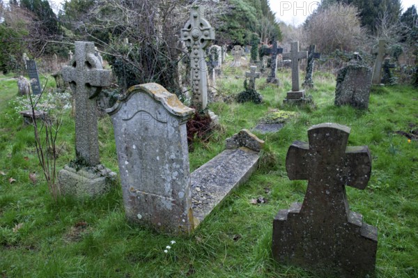 Oxford, England, UK. February 2nd 2020 The grave of Kenneth Grahame, Hollywell Cemetery, The British writer famous for Wind in the Willows, St Cross Churchyard, Oxford City, UK