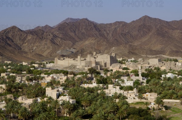Bahla Fort, Bahla, Oman. May 26th 2014 Mountain valley view of Bhala Fort, Oman