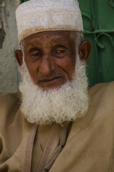 Nizwa, Oman. May 29th 2014 Portrait of an old Omani man in a small village near Nizwa, Oman