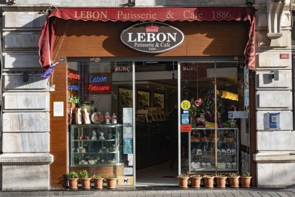 Istanbul, Turkey. December 27th 2021 Famous Lebon Patisserie and Cafe opened in 1886 on Istiklal Street in the Turkish city of Istanbul, Turkey