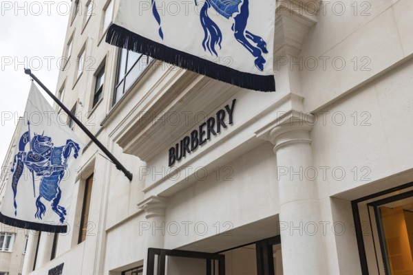 London, United Kingdom. August 2nd 2023 Burberry. Luxury Brand Store Front. Shopping in New Bond Street, London, England