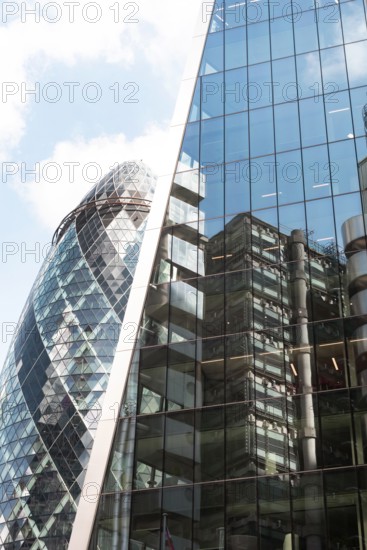 London, UK. July 9th 2022. Iconic British business office buildings in the financial district of London, banking and economic centre of the United kingdom