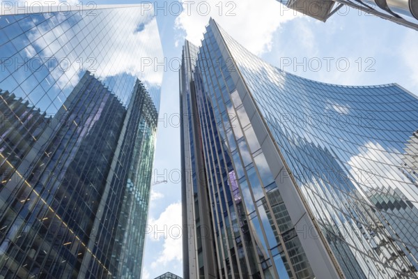 British high rise office buildings in the city of London financial district, centre of the UK banking and finance industry