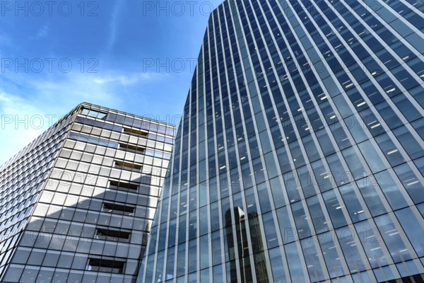 Dynamic high rise glass fronted British architecture, a business district on the south bank of the River Thames in London, capital city of the United Kingdom