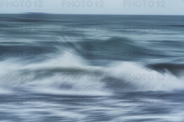 Abstract Intentional Camera Movement of Ocean Waves Moving Creating a Painterly Texture Effect