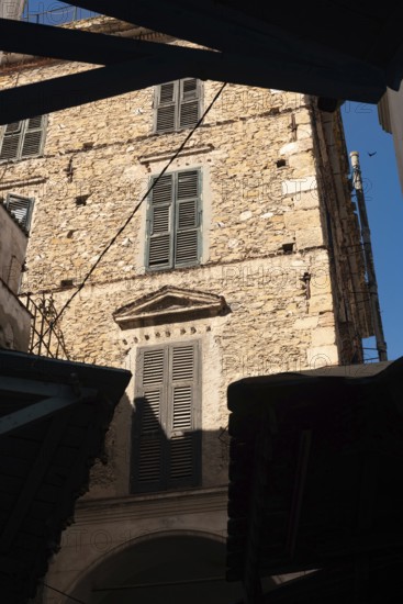 Architectural design of a typical stone built house in the Medina of Tunis, a UNESCO designated quarter of the Tunisian capital, Tunisia, North Africa
