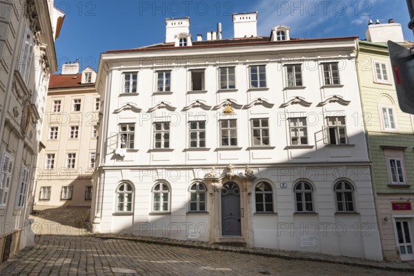Vienna, Austria. October 5th 2023 Schreyvogelgasse 8 is the ornate doorway where Orson Welles is hiding from Joseph Cotton in the movie The Third Man, Vienna, Austria