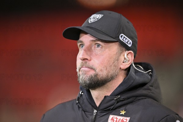 Coach coach Sebastian Hoeness VfB Stuttgart portrait soccer Bundesliga, Voith-Arena, Heidenheim, Baden-Württemberg, Germany
