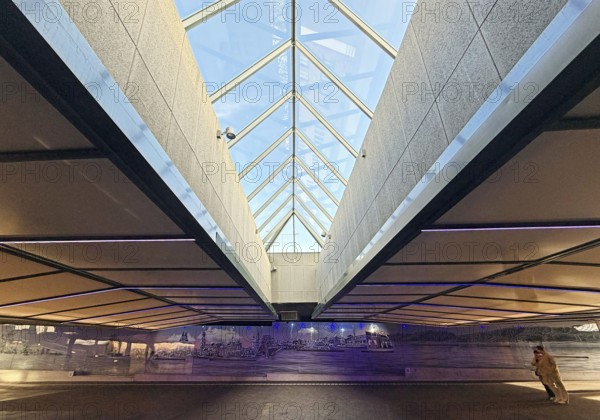 Underpass with skylight from factory outlet center to Roermond city center, Limburg province, the Netherlands