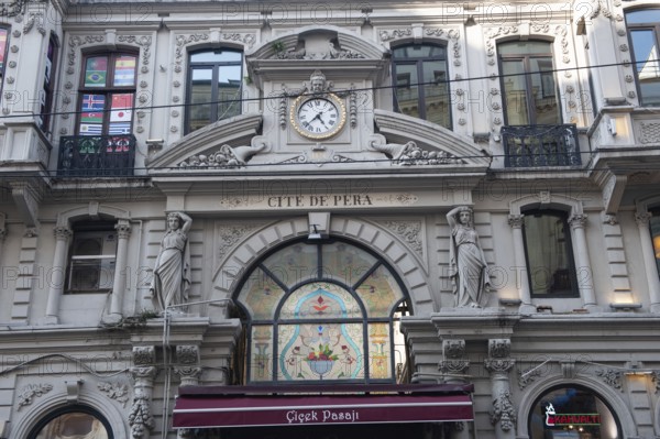Istanbul, Turkey. November 30th 2019 The European architecture of Cicek Pasaji along Istiklal Street, Istanbul, Turkey